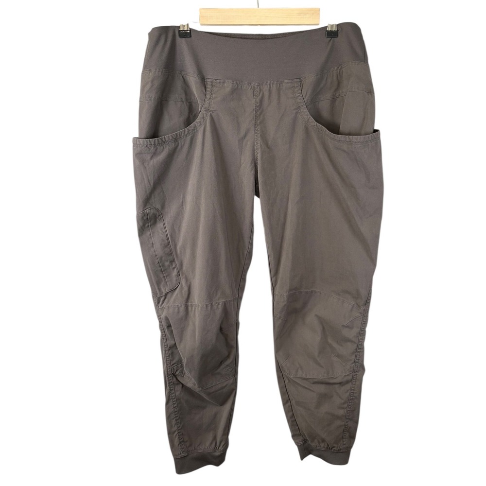prAna Kanab Pant Womens XL Dark Grey Organic Cotton Blend Hiking Joggers